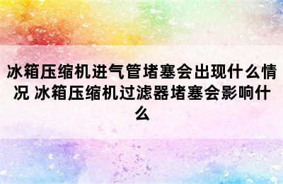 冰箱压缩机进气管堵塞会出现什么情况 冰箱压缩机过滤器堵塞会影响什么